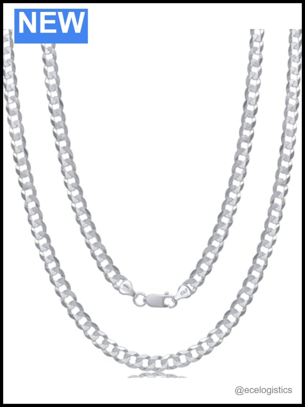 925 Sterling Silver Cuban Link Chain Necklace
